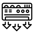 Repair air conditioner forced icon, outline style Royalty Free Stock Photo