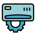 Repair air conditioner gear icon vector flat Royalty Free Stock Photo