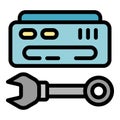 Repair air conditioner key icon vector flat Royalty Free Stock Photo