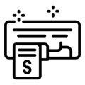 Repair air conditioner payment icon, outline style Royalty Free Stock Photo