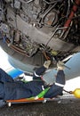 Repair of an aircraft engine on the takeoff field