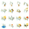 Repair arche icons set, isometric style Royalty Free Stock Photo