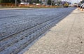 Repair of asphalt process of restoration of a road cloth Royalty Free Stock Photo