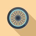 Repair bike wheel icon flat vector. Mechanic fix