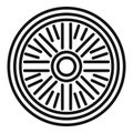 Repair bike wheel icon outline vector. Mechanic fix