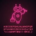 Repair chatbot neon light icon