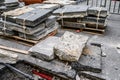 Repair of communications and road surface in the historical center of the city. 03.01.2020 Barcelona, Spain