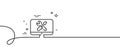 Repair computer line icon. Device service sign. Continuous line with curl. Vector