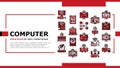 repair computer pc service landing header vector Royalty Free Stock Photo