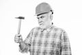 Repair concept. Senior foreman worker. Handyman home repair. Experienced engineer. Repairing or renovating. Home