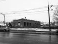 Repair and construction - brick house under construction and a crane Royalty Free Stock Photo