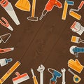 Repair and construction illustration with working Royalty Free Stock Photo