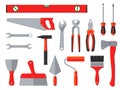 Repair and construction vector tools. Household toolbox