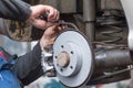 Repair disc brake - hand brake, which have been replaced in the