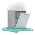 Repair dishwasher icon cartoon vector. Broken machine