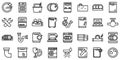 Repair dishwasher icons set, outline style