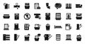 Repair dishwasher icons set simple vector. Heating plumber