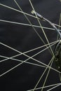 Repair of electric bicycles. Bicycle wheel, spokes and electric motor close-up on a black background Royalty Free Stock Photo