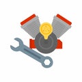 Repair Engine Motor icon vector image. Royalty Free Stock Photo