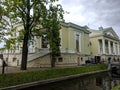 Repair of the facade of the palace on the island.