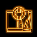 repair furniture neon glow icon illustration