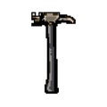 repair hammer tool game pixel art vector illustration