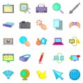 Repair hardware icons set, cartoon style Royalty Free Stock Photo