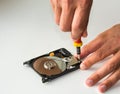 Repair HDD using screwdriver Royalty Free Stock Photo