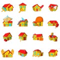 Repair house icons set, cartoon style