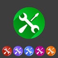 Repair icon flat web sign symbol logo label set