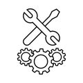Repair icon vector. Fix illustration sign. Mend symbol. Update logo.