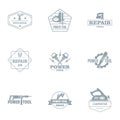 Repair job logo set, simple style Royalty Free Stock Photo