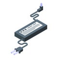 Repair laptop ac adapter icon isometric vector. Fix device Royalty Free Stock Photo