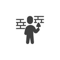 Repair man builder with a trowel vector icon