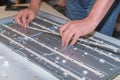 Repair modetn TV, LED backlight replacement in LCD panel Royalty Free Stock Photo
