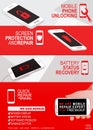 Repair phone service infographic banner concept.