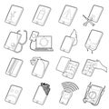 Repair phones fix icons set, outline style Royalty Free Stock Photo