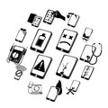 Repair phones fix icons set, simple style