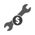 Repair price long shadow symbol. Vector illustration.