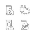 Repair related linear icons set