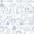 Repair and renovation tools Hand drawn vector icons Royalty Free Stock Photo
