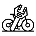 Repair Rent Bike Icon, Outline Style
