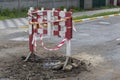 Repair of the road, Installed a protective color fence over the failed hatch