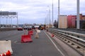 The repair of the roads, warning road repairs road signs Royalty Free Stock Photo