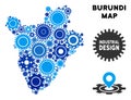 Collage Burundi Map of Gears