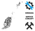 Mosaic Grenada Map of Repair Tools