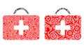 Mosaic Medical Case Icons of Service Tools