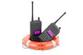 Repair and Service of portable radios walkie-talkie. 3D rendering