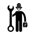 Repair, serviceman icon. Black vector graphics