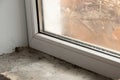 Repair of the slope on the window, fungus on the window